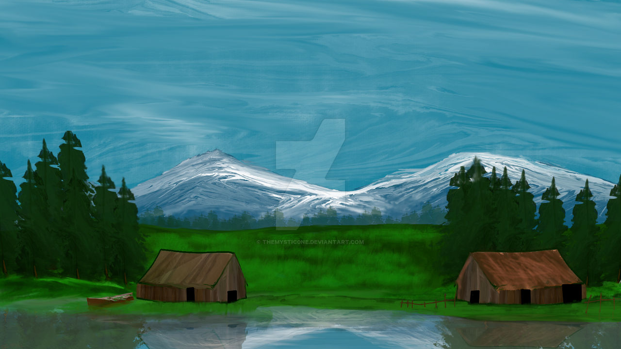 Basic landscape with oil paint sticks by Rosestea on DeviantArt