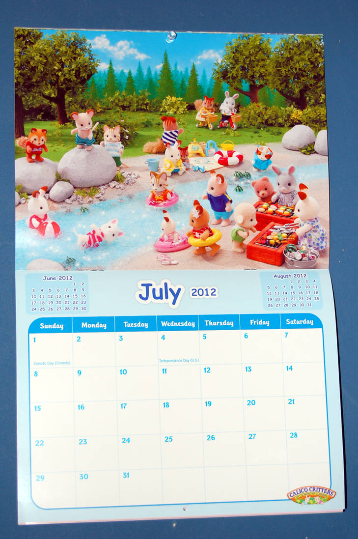 July 2012 Calico Critters Calendar by RogueRanger on DeviantArt