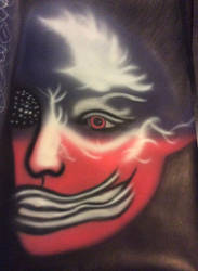 Lady with a mask airbrush