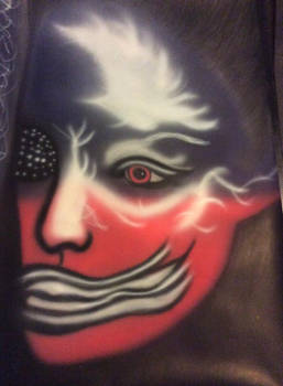 Lady with a mask airbrush