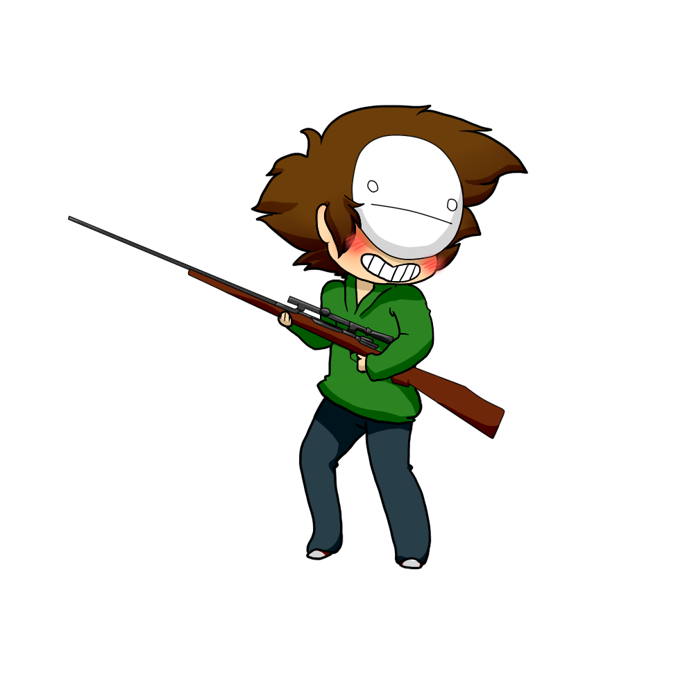 Chibi Cry with a hunting rifle