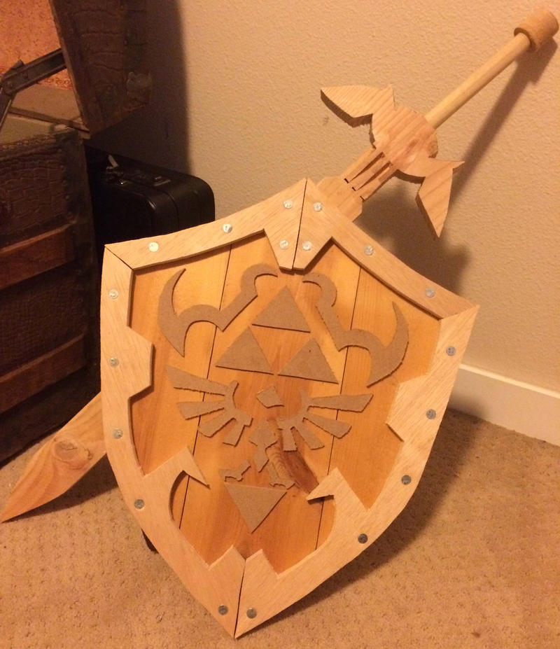 Wooden Hylian Shield And Master Sword By Chikeon123 On Deviantart Wooden Hylian Shield And Master Sword By Chikeon123