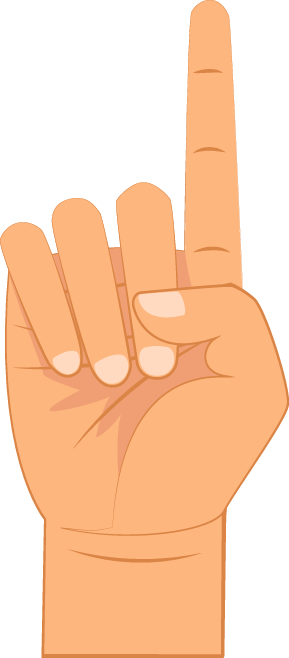 mano derecha 1 dedo