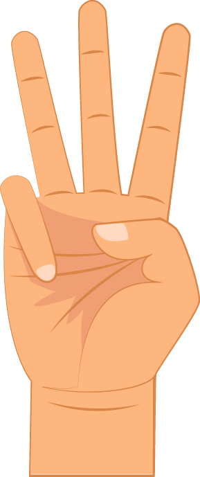 mano derecha 3 dedos