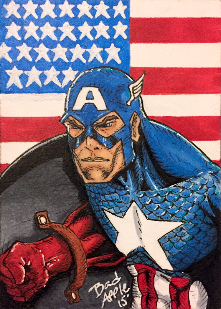 Capt. America w/Flag