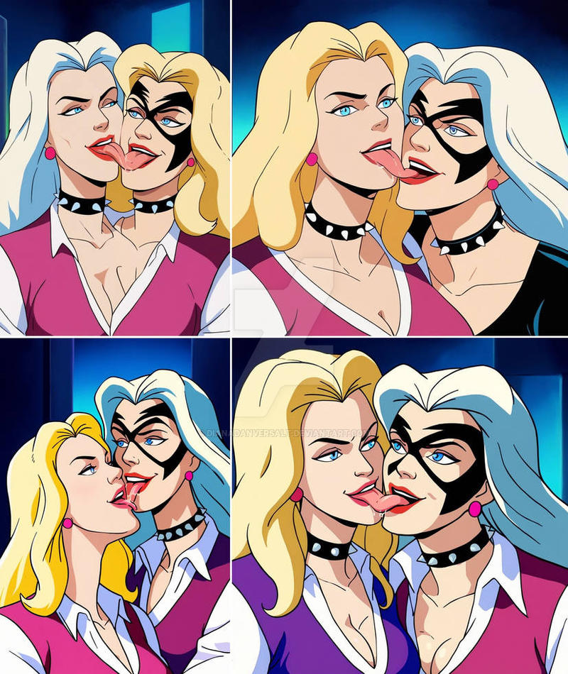 Black Cat And Felicia: Tongue Kissing