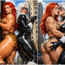 Giganta runs into a Giantess Black Cat