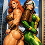 Rogue and Giganta Butt Bump as Giants (GIF)
