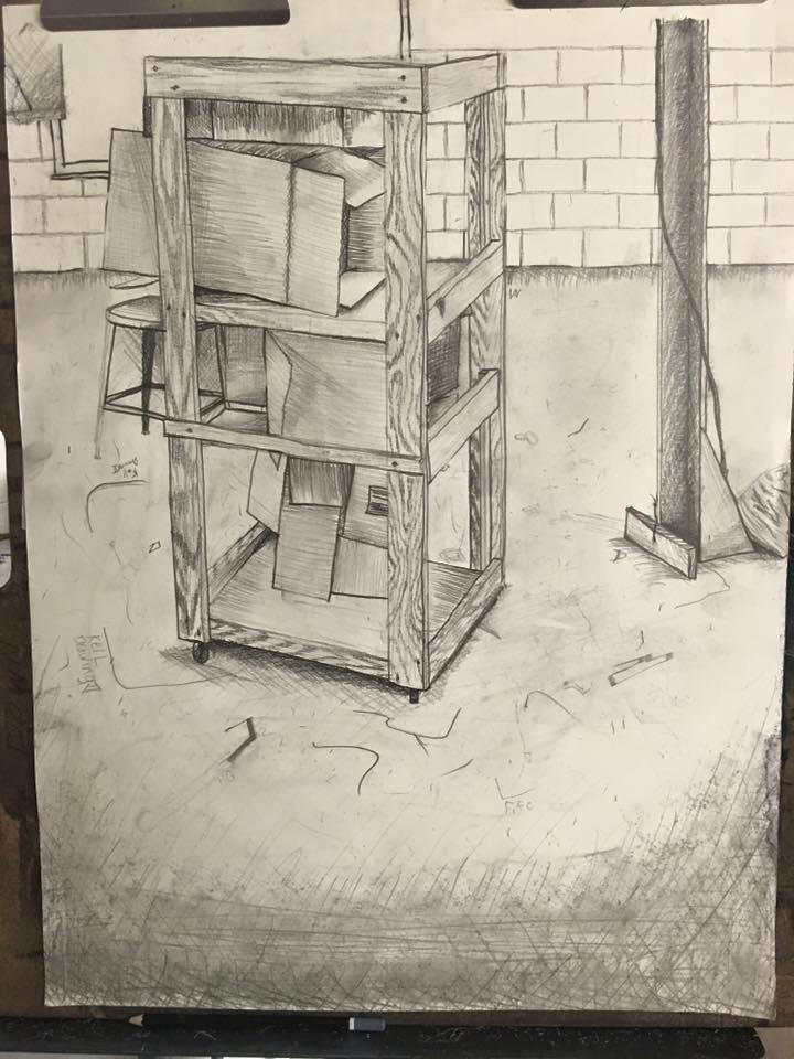 Cardboard Boxes on Wooden Structure, Graphite by AlexCharming on DeviantArt