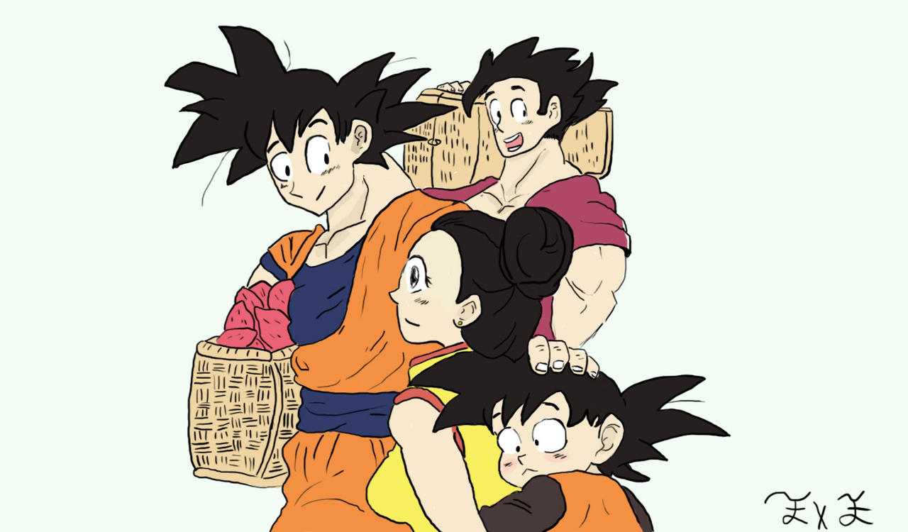 Desenho colorido do goku