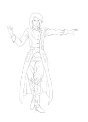 royal mage character line art