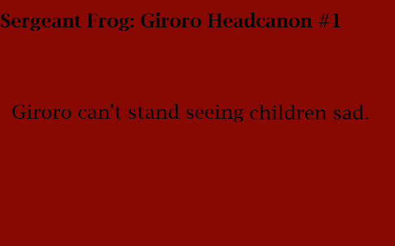 Sergeant Frog Headcanon #1