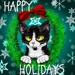 Snuffy the cat wishes you Happy Holidays