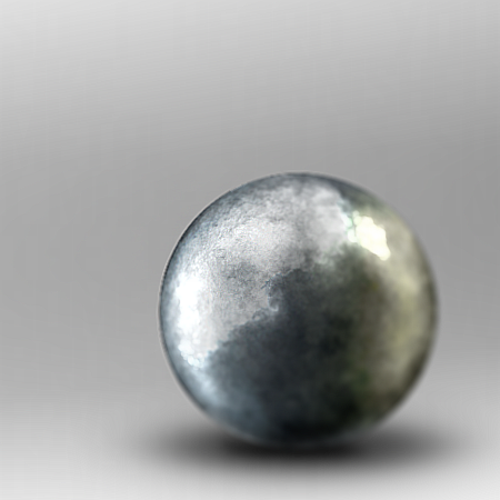 A tarnished metal ball