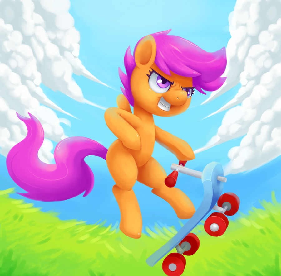 Scootaloo on her scooter