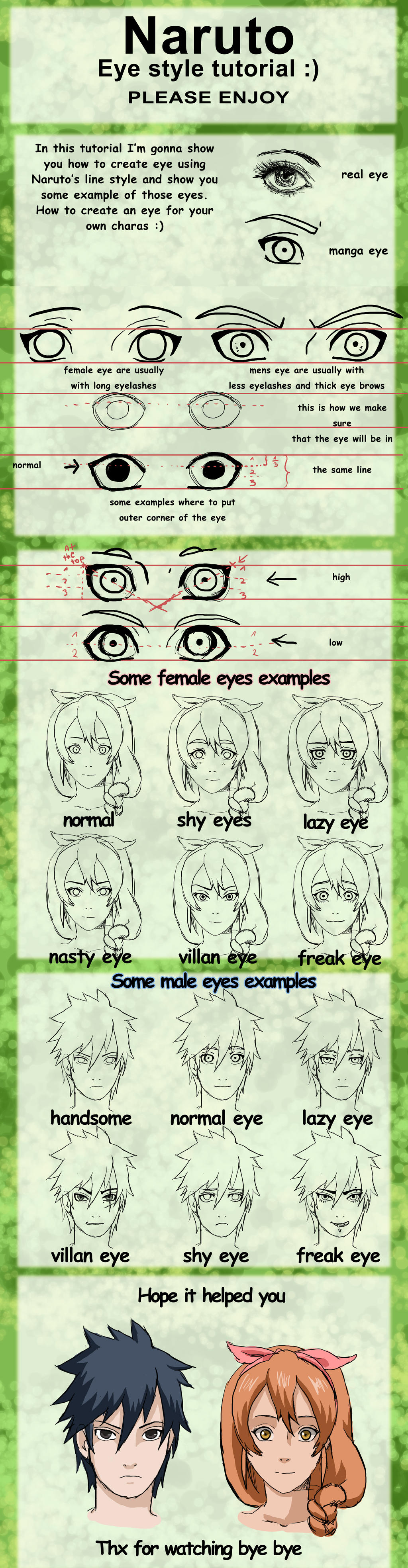 Eye tutorial naruto line style