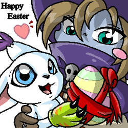 Wizardmon + Gatomon - Easter