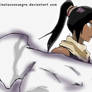 Yoruichi surprised by Aizen