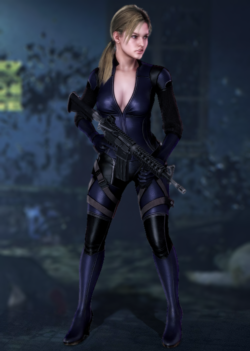 jill valentine from resident evil 5, in battle suit outfit