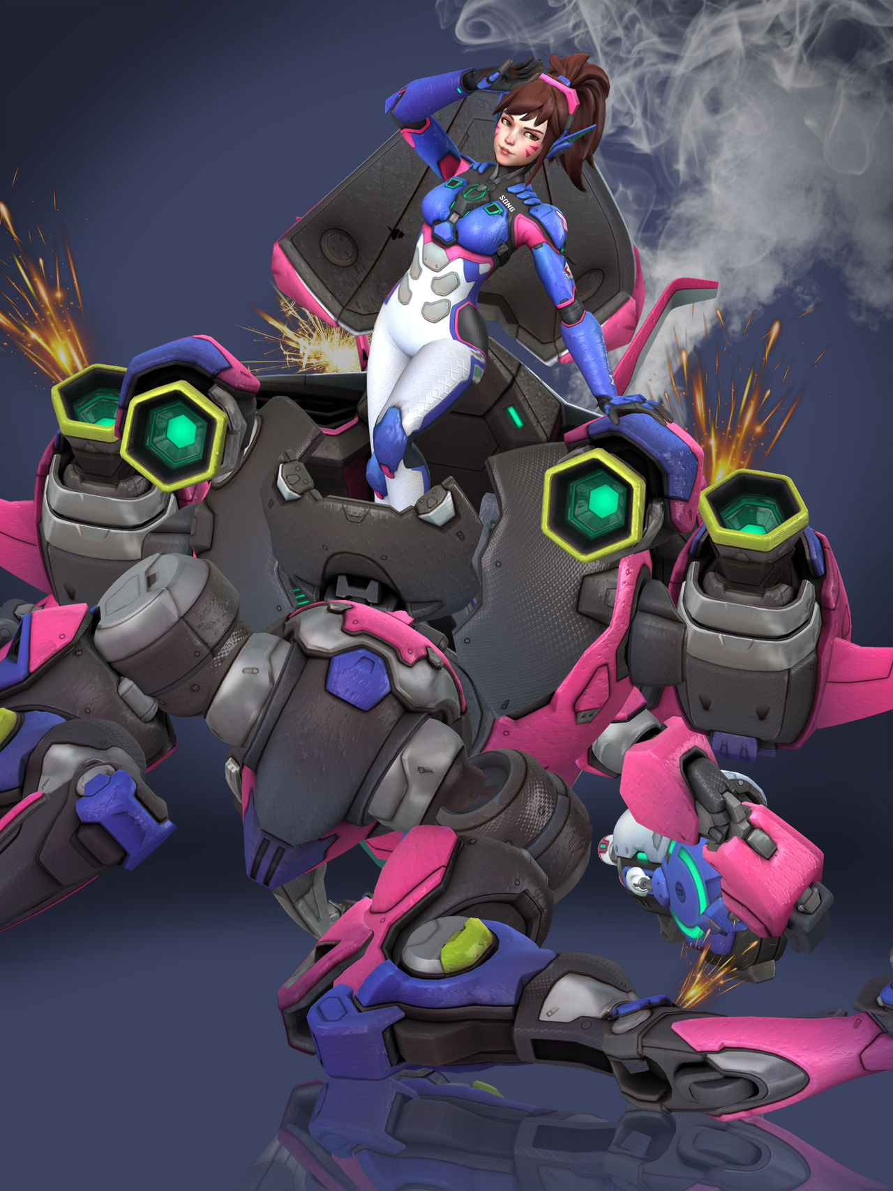D Va Overwatch Posing Dva Overwatch Fan Art Overwatch Overwatch