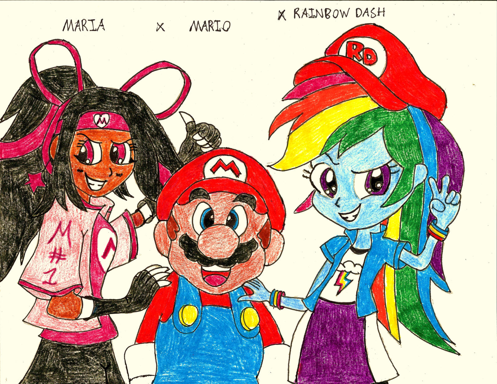 Maria Mario Rainbow Dash 