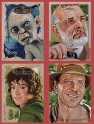 Lord of the Rings and Indiana Jones Sketch cards