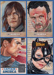 WalkingDead, Batman, Captain America, Sketch cards by comicsINC