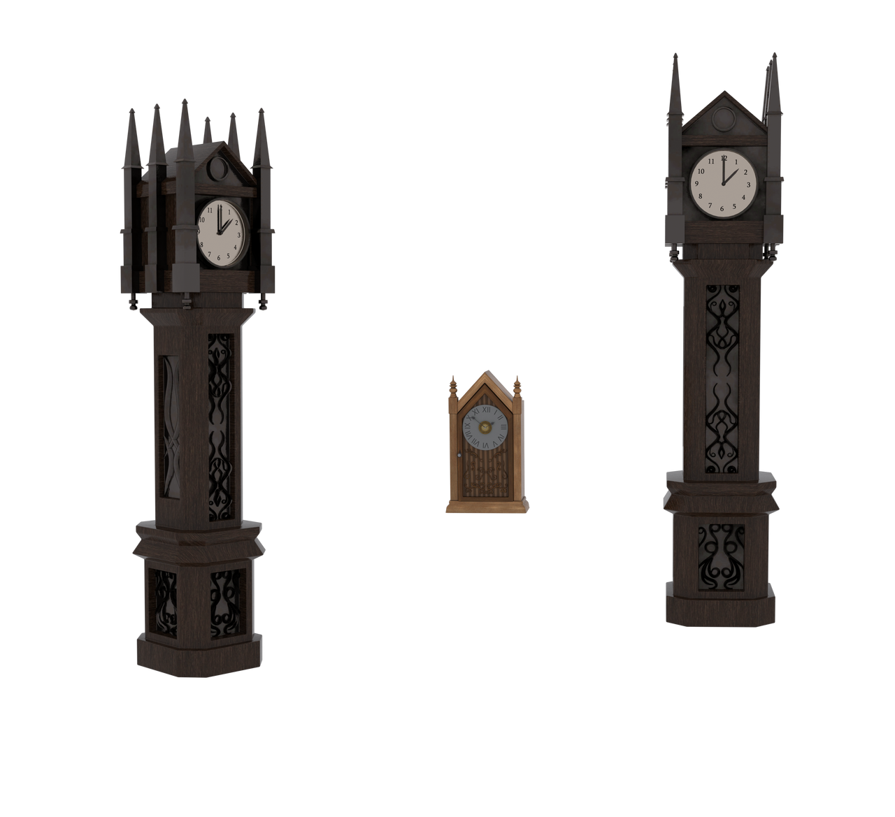 Gothic Hallway Clocks by Direwrath on DeviantArt