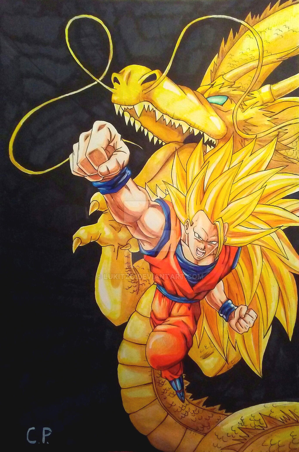 Super Saiyan 3 Fist of the Dragon by Lukitzo on DeviantArt