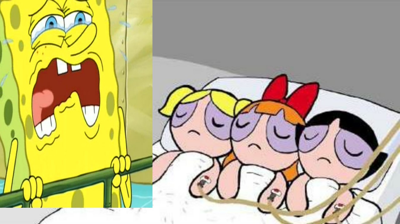 Sponge Powerpuff Spongebob Crying To Powerpuff's Deathbed by goten127 on DeviantArt