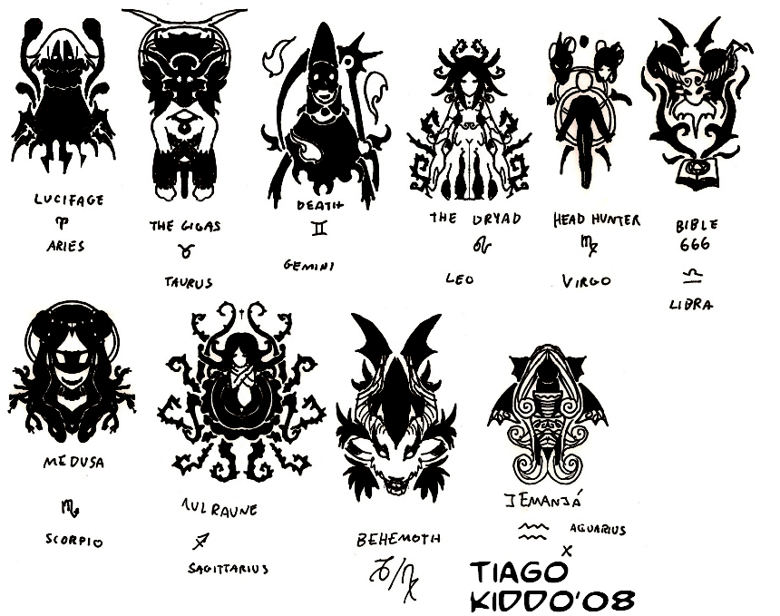 Zodiac Bosses Symbols by ckt on DeviantArt