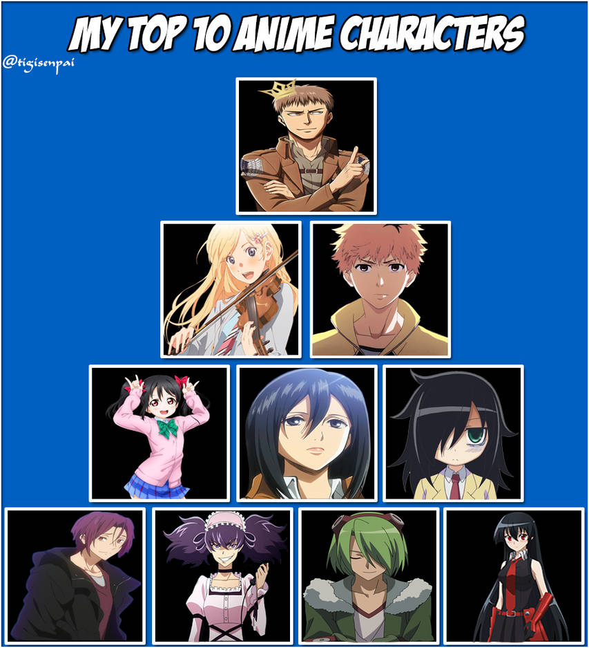 My top 10 favourite anime characters! by TiGiSenpai on DeviantArt