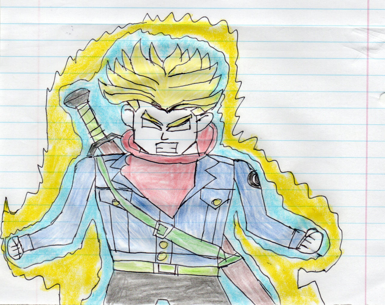 Super Saiyan Rage Future Trunks Drawing 1 by AdammanZero on DeviantArt