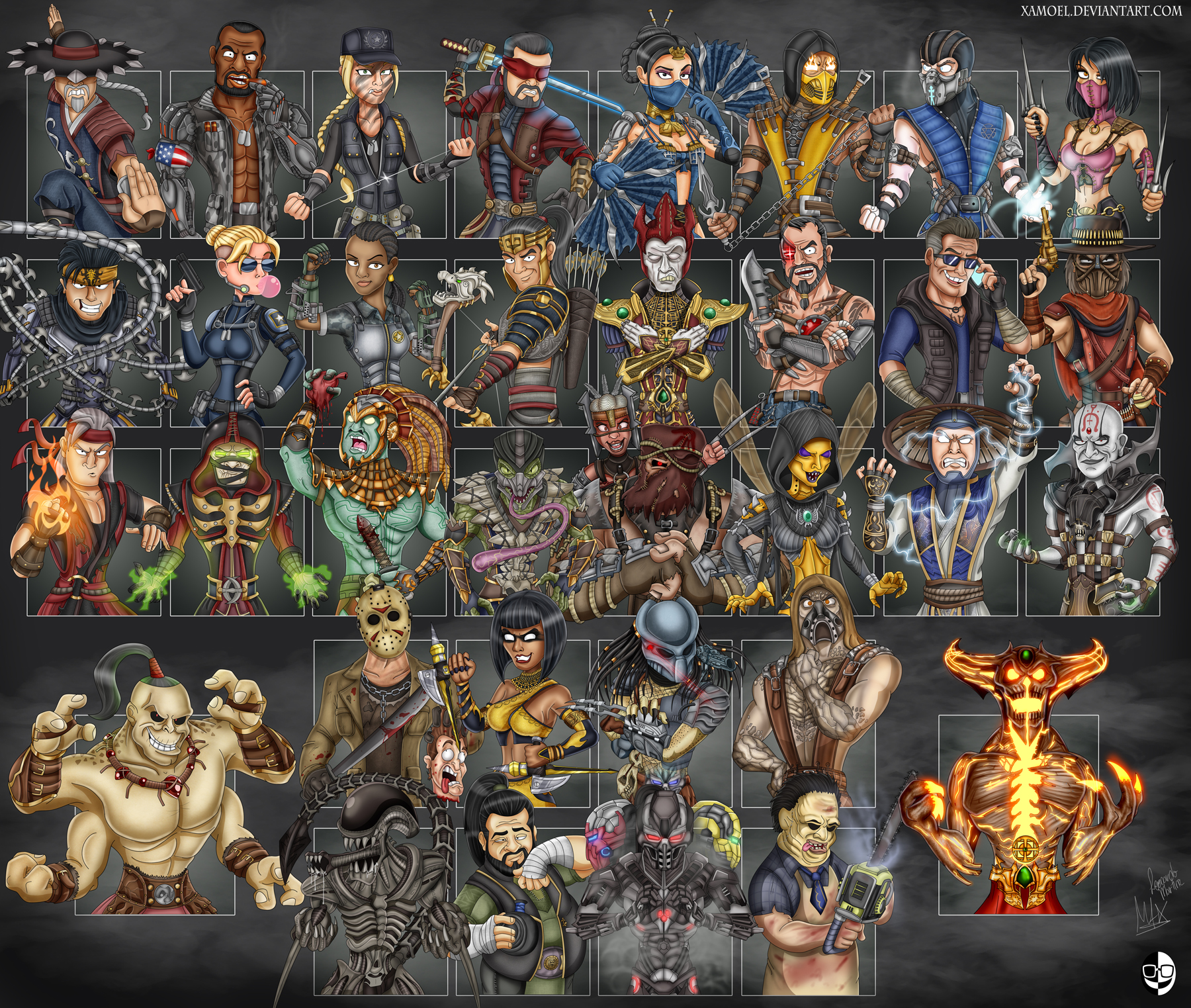 Galáxia Mortal Kombat - Fan art do roster do Mortal Kombat 11 atualizada  com todos os personagens do Kombat Pack 1. 😍 Créditos pela imagem: Xamoel  (Deviantart)