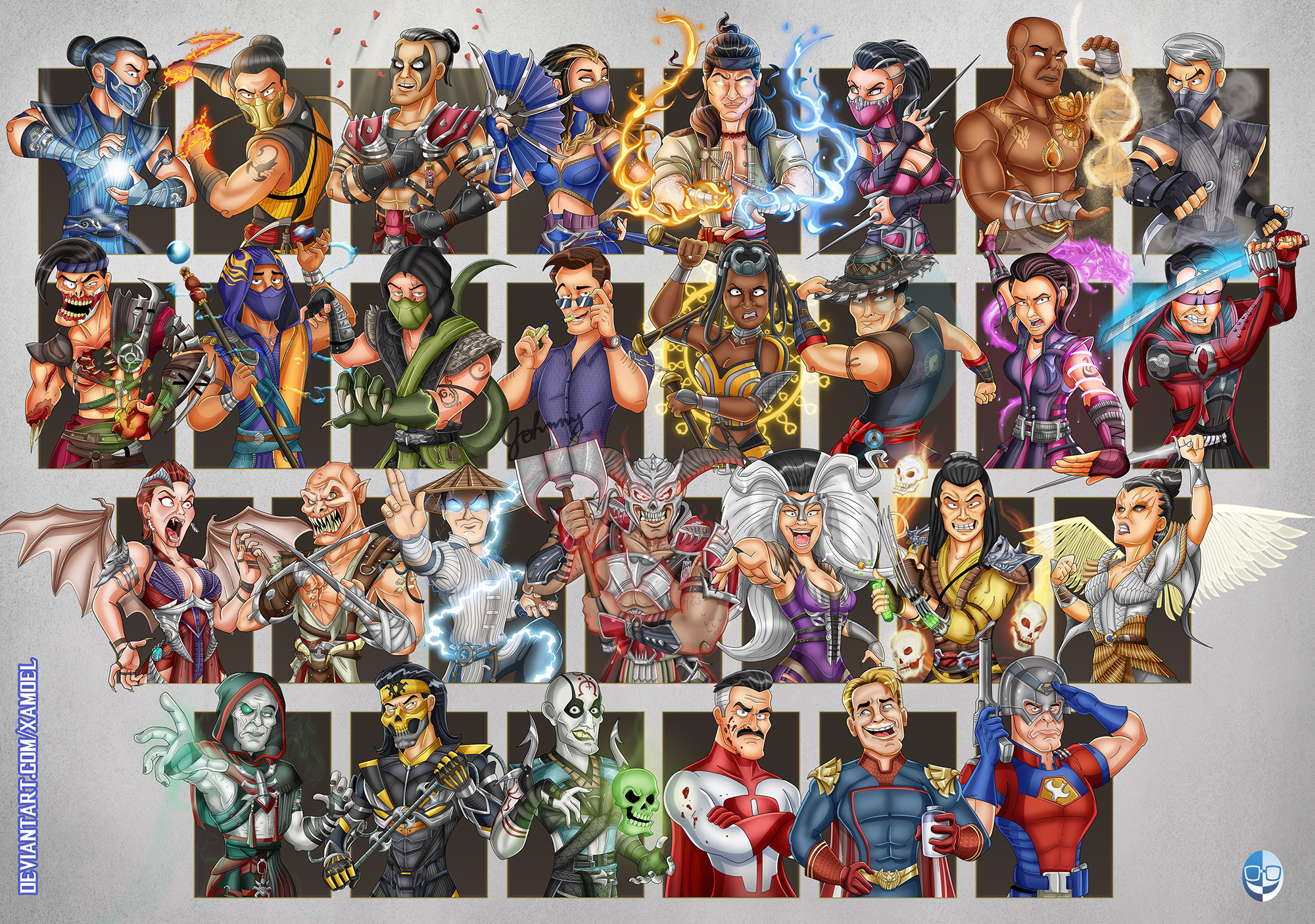Galáxia Mortal Kombat - Fan art do roster do Mortal Kombat 11 atualizada  com todos os personagens do Kombat Pack 1. 😍 Créditos pela imagem: Xamoel  (Deviantart)