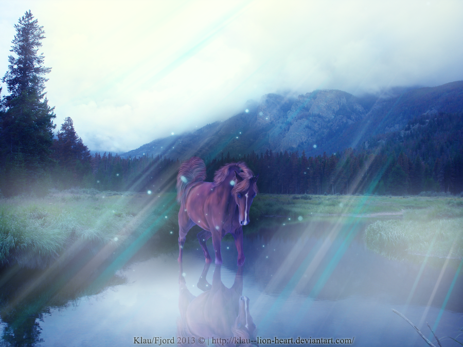 Horse in a magic lake