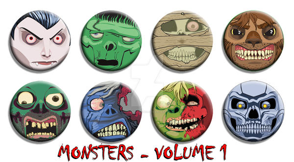 Monster Button Designs Monster Buttons - Series 1 by Mutant-Cactus on DeviantArt