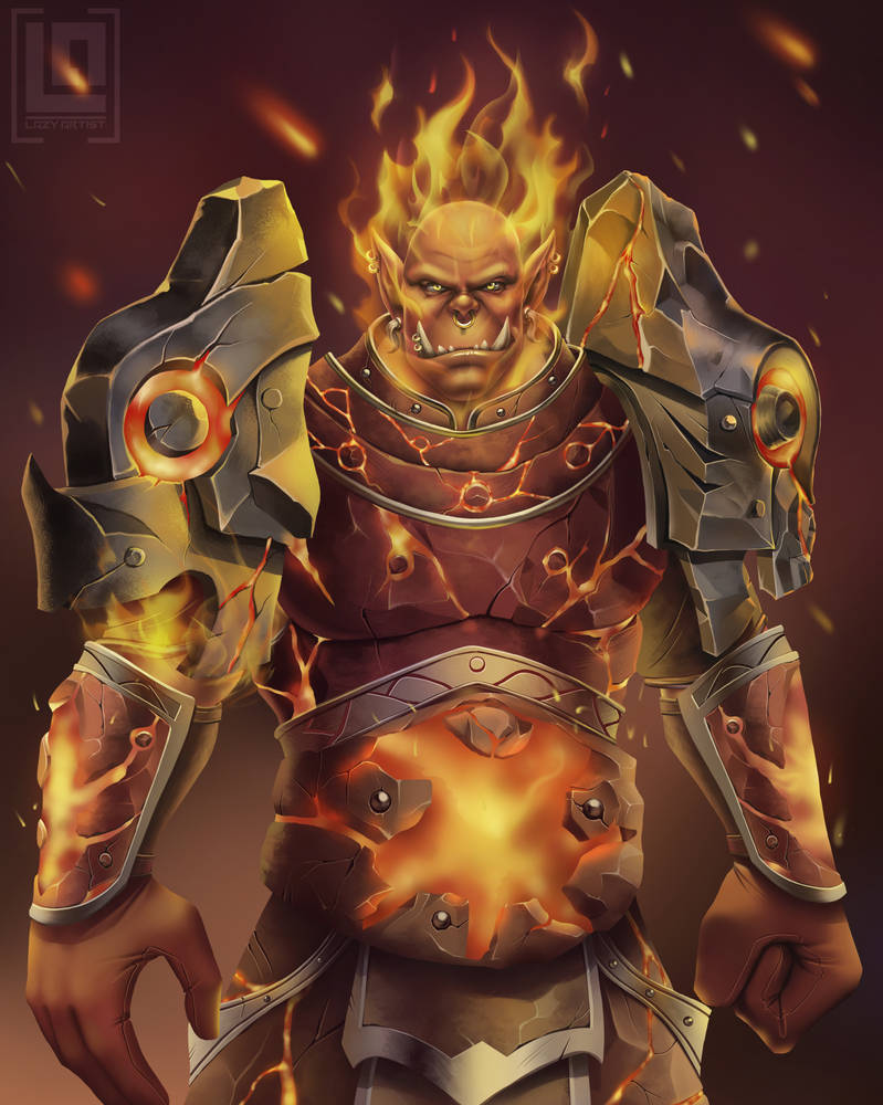 World of Warcraft Commission: Fire Orc by LazyArtistPH on DeviantArt