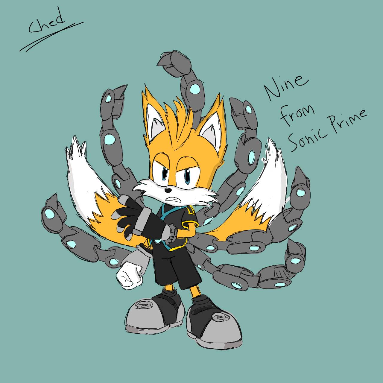 Nine Tails - Sonic Prime sketch ( not finished ) by Cyantinn on DeviantArt