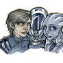 Shepard, Tali, and Liara