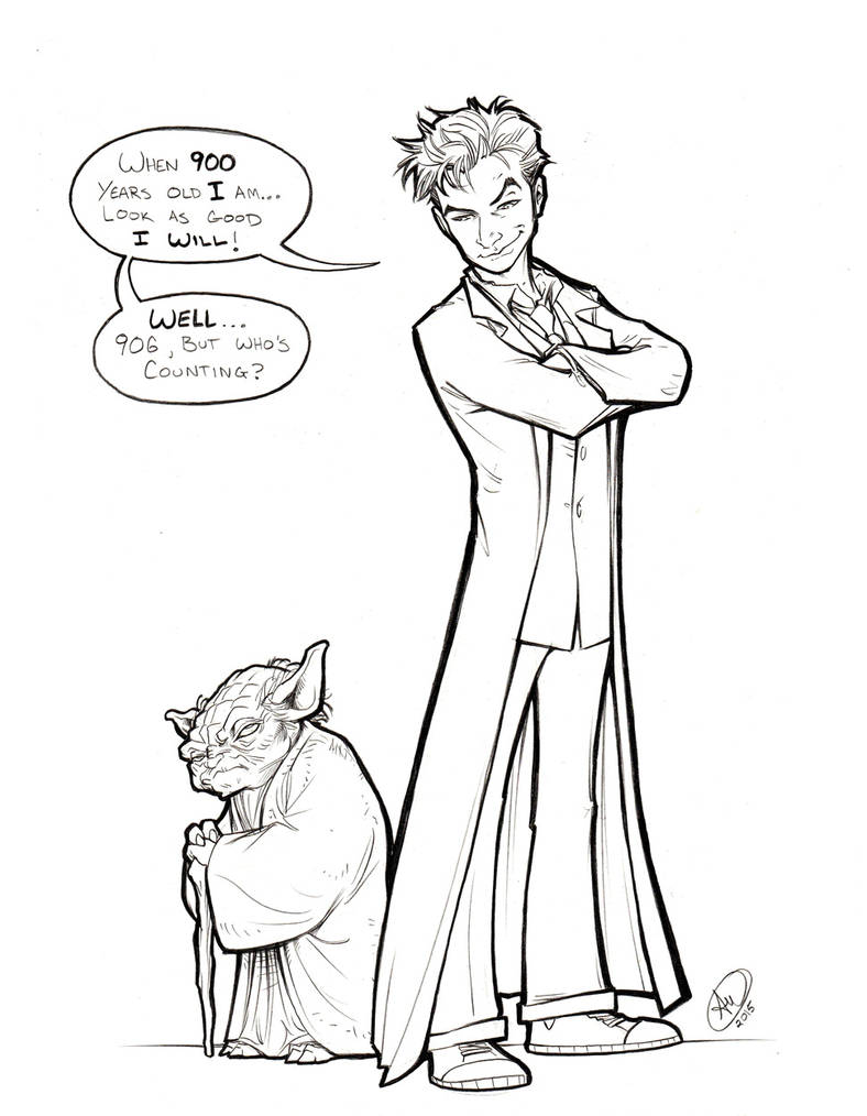 10th Doctor and Yoda by AdamWithers