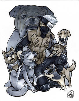 Kakashi and the Ninja Pups
