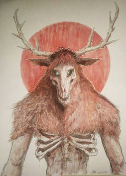 Wendigo watercolour on pencil commision done ...