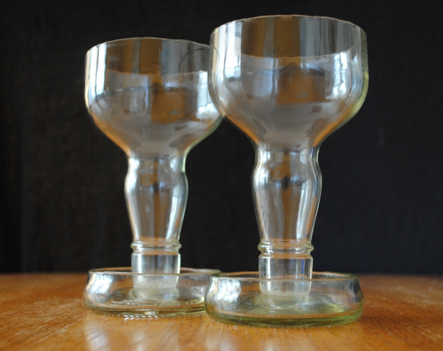 Recycled Glass Bottle Goblets