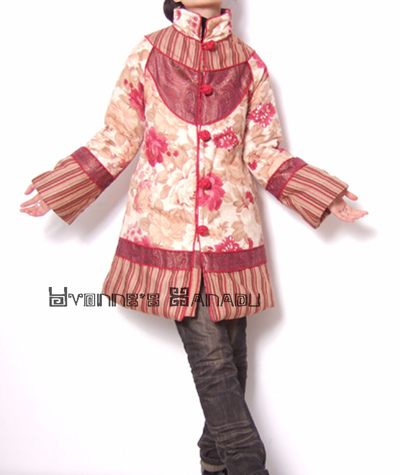 Red Orange Pink Cotton Coat 1