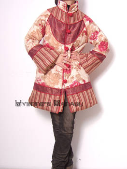 Red Orange Pink Cotton Coat 2