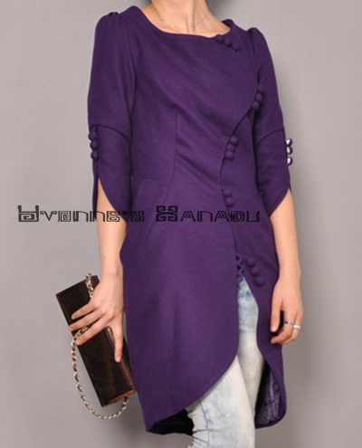 Purple Wool S Tulip Coat 9