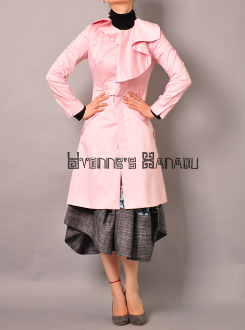 Pink Cotton Ruffle Coat 19