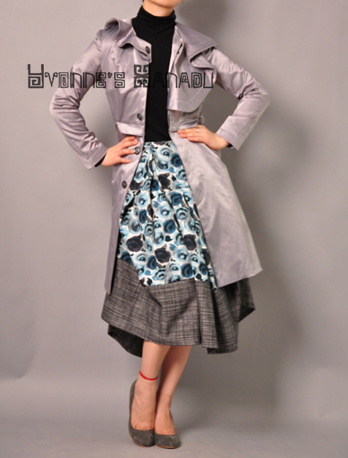 Grey Cotton Ruffles Coat 7