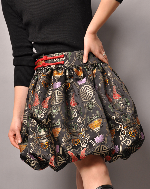 Grey Brocade Bubble Skirt 7